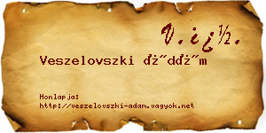 Veszelovszki Ádám névjegykártya