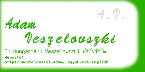 adam veszelovszki business card